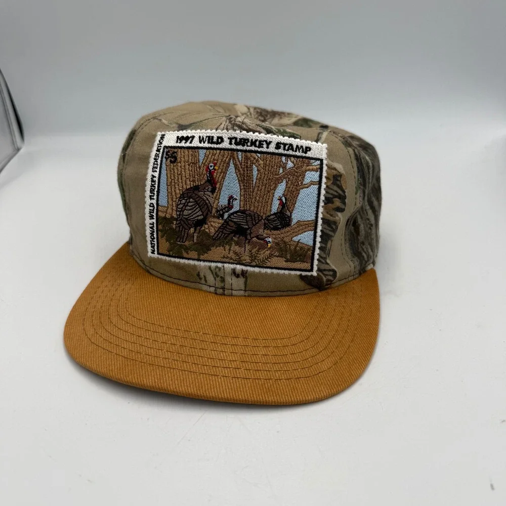 Vintage National Wild Turkey Federation 1997 Wild Turkey Stamp Hat Made in USA